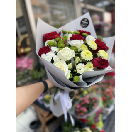 Vip  Pembe &lila beyaz karma Gül buket
